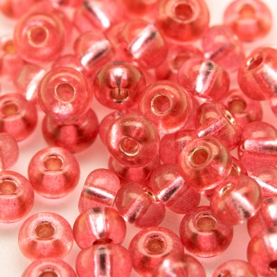 Preciosa Czech glass seed bead 5/0 Berry Pink, silver lined