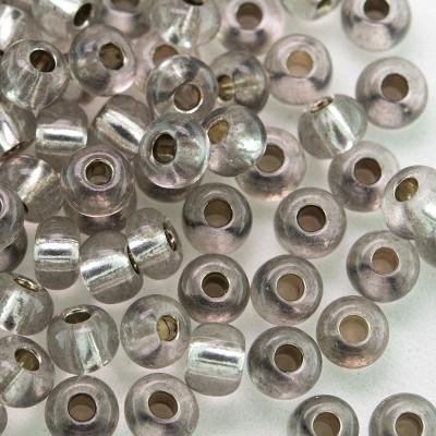 Preciosa Czech glass seed bead 5/0 Charcoal Grey Silver Lined