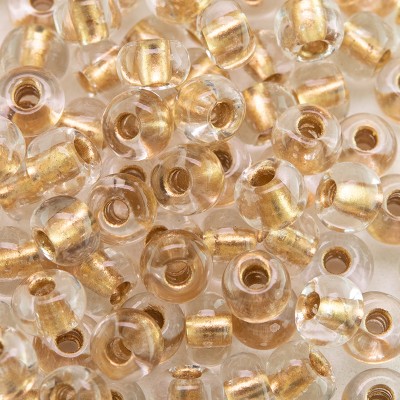 Preciosa Czech glass seed bead 5/0 Clear glass Bronze Lined
