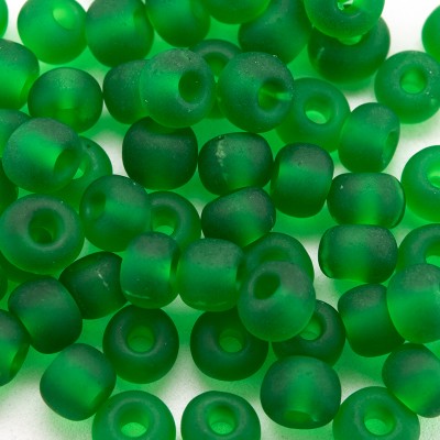 Preciosa Czech glass seed bead 5/0 Dark Green transparent matt