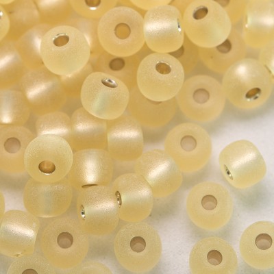 Preciosa Czech glass seed bead 5/0 Golden Light Topaz glass, matt silver lined