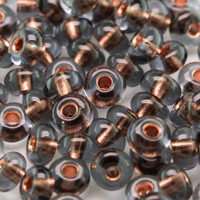 Preciosa Czech glass seed bead 5/0 Grey glass Copper Lined - Retail system