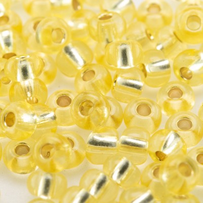 Preciosa Czech glass seed bead 5/0 Lemon Drop, silver lined