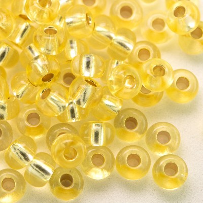Preciosa Czech glass seed bead 5/0 Lemon Drop, silver lined