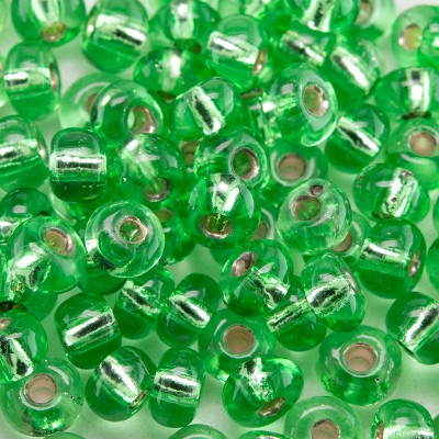 Preciosa Czech glass seed bead 5/0 Light Green silver Lined
