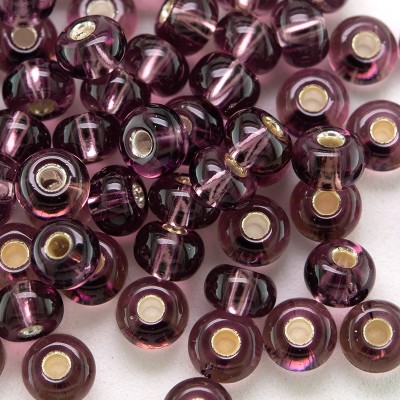 Preciosa Czech glass seed bead 5/0 Medium Purple, silver lined