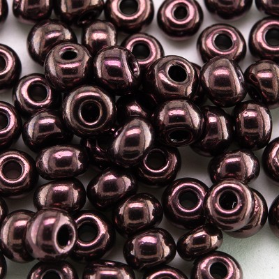Preciosa Czech glass seed bead 5/0 Red Burgundy Bronze Metallic coated