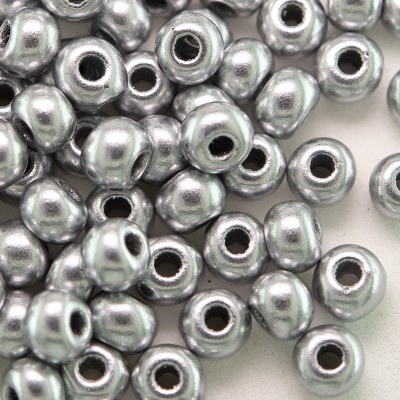 Preciosa Czech glass seed bead 5/0 Brushed Silver metallic coated