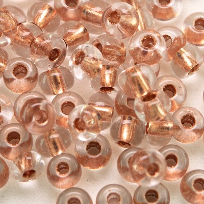 Preciosa Czech glass seed bead 5/0 Clear glass Copper Lined