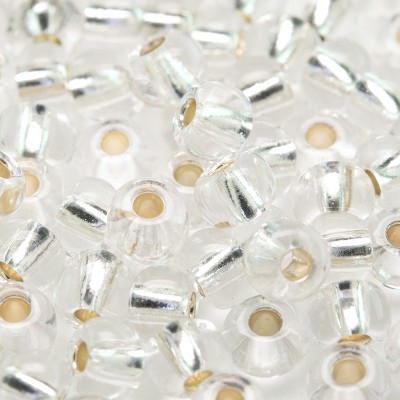 Preciosa Czech glass seed bead 5/0 Clear glass, silver lined