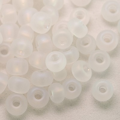 Preciosa Czech glass seed bead 5/0 Clear matt rainbow