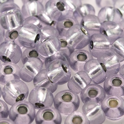 Preciosa Czech glass seed bead 5/0 Dusky Violet coated, silver lined