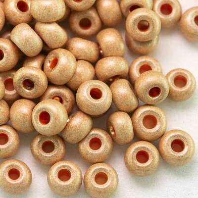 Preciosa Czech glass seed bead 5/0 Gold matt metallic coated