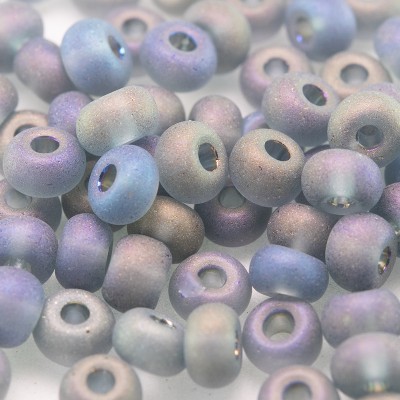 Preciosa Czech glass seed bead 5/0 Grey matt rainbow