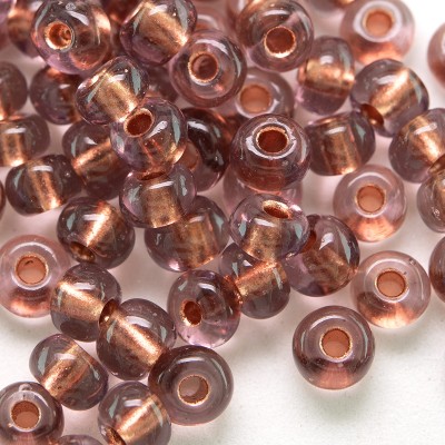 Preciosa Czech glass seed bead 5/0 Light Purple glass Copper Lined