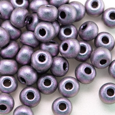 Preciosa Czech glass seed bead 5/0 Lilac-Blu iridescent metallic coated