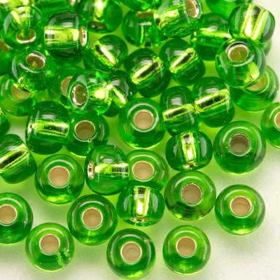 Preciosa Czech glass seed bead 5/0 Lime Green silver Lined