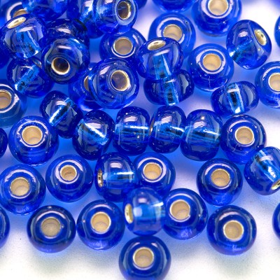 Preciosa Czech glass seed bead 5/0 Medium Blue silver Lined