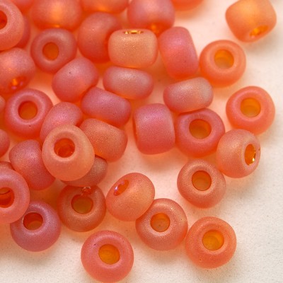 Preciosa Czech glass seed bead 5/0 Orange matt rainbow