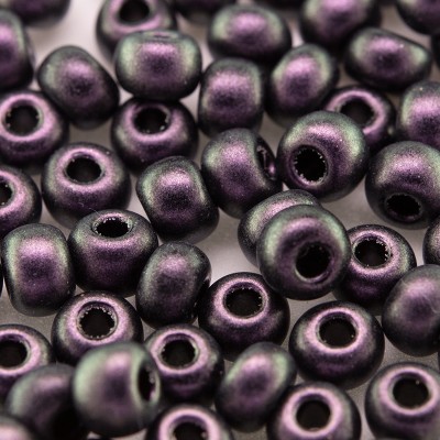 Preciosa Czech glass seed bead 5/0 Purple Grape iridescent metallic coated