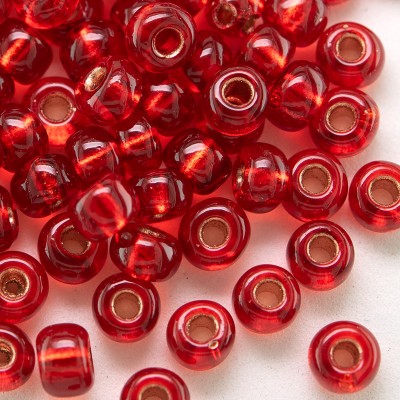 Preciosa Czech glass seed bead 5/0 Red glass Copper Lined