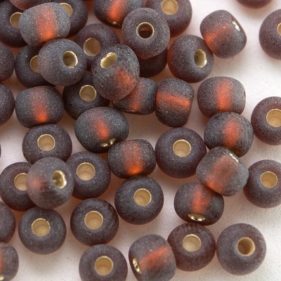 Preciosa Czech glass seed bead 5/0 Smoked Topaz glass, matt silver lined