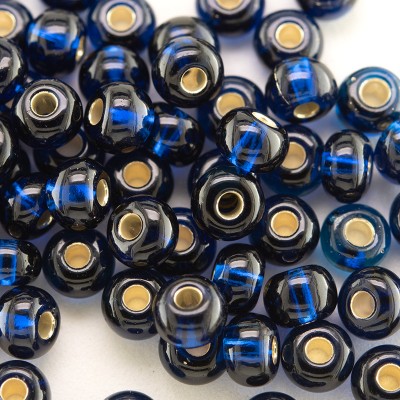 Preciosa Czech glass seed bead 5/0 Steel Blue silver Lined