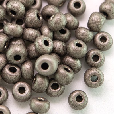 Preciosa Czech glass seed bead 5/0 Taupe matt metallic coated