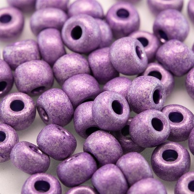 Preciosa Czech glass seed bead 5/0 Violet matt metallic coated