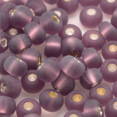 Preciosa Czech glass seed bead 5/0 Wistful Purple glass, matt silver lined