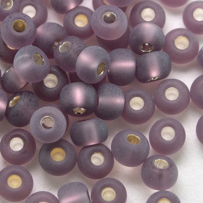 Preciosa Czech glass seed bead 5/0 Wistful Purple glass, matt silver lined