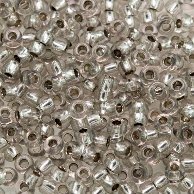 Preciosa Czech glass seed bead 9/0 Aluminum Grey silver lined