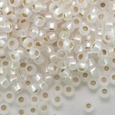 Preciosa Czech glass seed bead 9/0 Clear matt silver lined