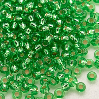 Preciosa Czech glass seed bead 9/0 Fresh Green glass silver lined