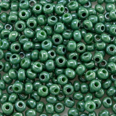Preciosa Czech glass seed bead 9/0 Green Colour Lustered