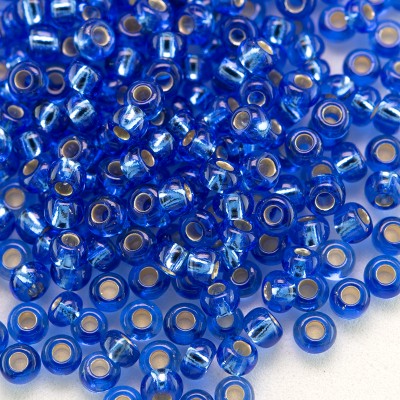 Preciosa Czech glass seed bead 9/0 Light Blue glass silver lined