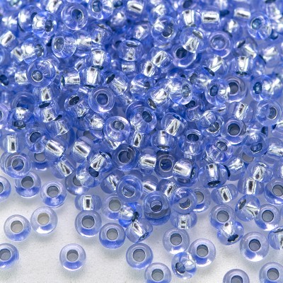 Preciosa Czech glass seed bead 9/0 Soft Blue Silver Lined