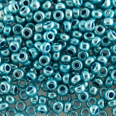 Preciosa Czech glass seed bead 9/0 Turquoise Metallic coated