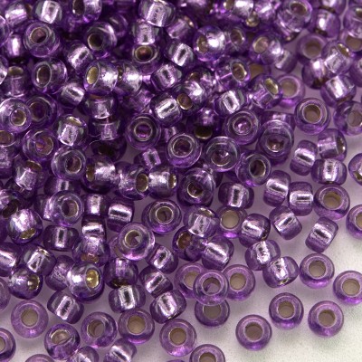 Preciosa Czech glass seed bead 9/0 Violet Pink silver lined