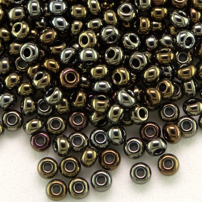 Preciosa Czech glass seed bead 9/0 Bronze Iris Metallic coated