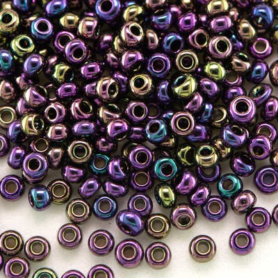 Preciosa Czech glass seed bead 9/0 Purple Iris Metallic coated