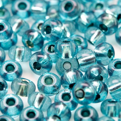 Preciosa Czech glass seed bead, size 5/0 Marine Blue silver Lined - Retail system