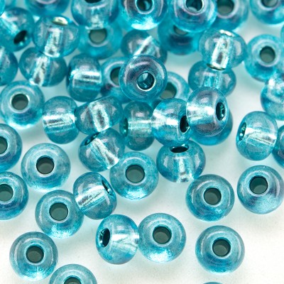 Preciosa Czech glass seed bead, size 5/0 Marine Blue silver Lined