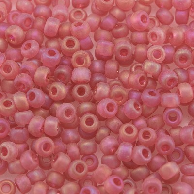 Preciosa Czech glass seed bead, size 9/0 Pink Guava matt and rainbow