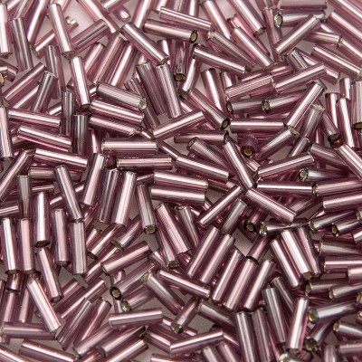 Preciosa Czech glass, size 4x1mm Light Purple, mini bugle bead