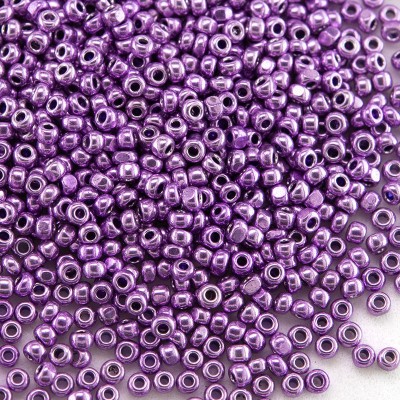 Preciosa Czech glass Terra CHARLOTTE seed bead, size 13/0 Purple Metallic