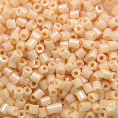 Preciosa Czech glass unica pink cream seed bead 1.6mm Pearl or Shell precision cut tubes