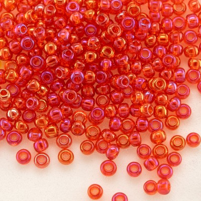 Preciosa seed bead 11/0 Dark Orange Transparent Rainbow