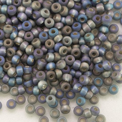 Preciosa Czech glass seed bead 11/0 Moon Mist, Silver lined matt and rainbow