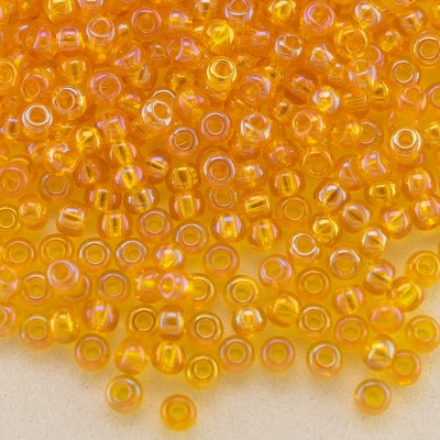 Preciosa seed bead 11/0 Satsuma Transparent Rainbow